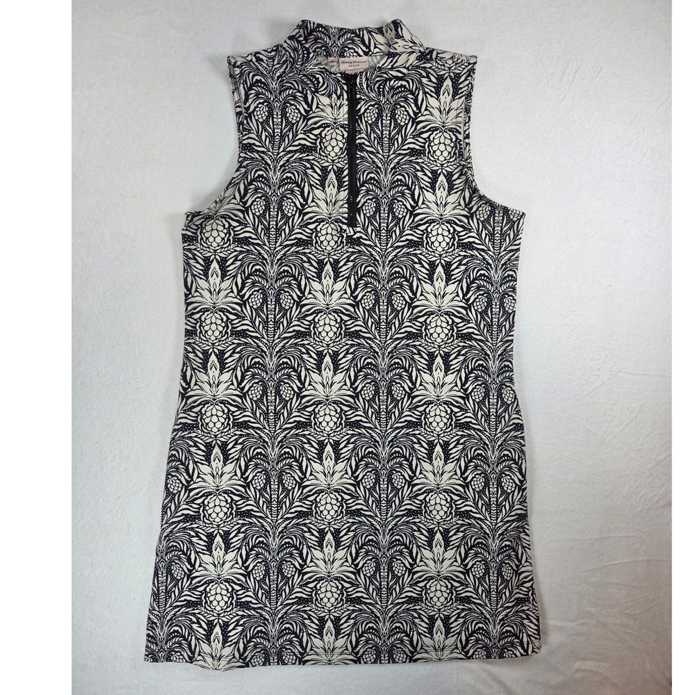 Tommy Bahama Active Women Mini Dress Sz L Sleeveless Tropic Beach Palm Pineapple